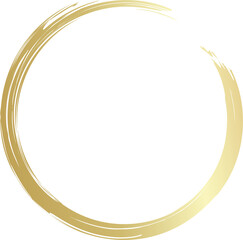Gold circle drawn with a brush. Elements for design