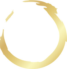 Gold circle drawn with a brush. Elements for design