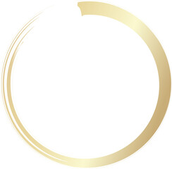 Gold circle drawn with a brush. Elements for design