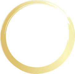Gold circle drawn with a brush. Elements for design