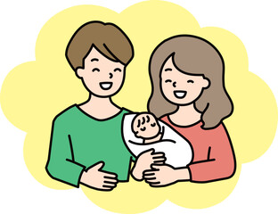 赤ちゃんと夫婦