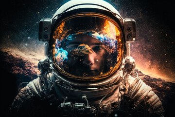Obraz na płótnie Canvas astronaut potrait. AI
