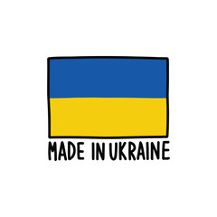 made in Ukraine doodle icon, vector color line illustration