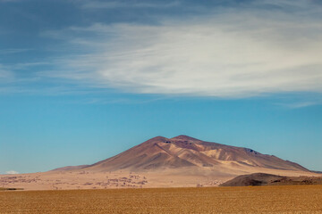 Naklejka na ściany i meble Atacama Desert dramatic volcanic landscape at Sunset, Chile, South America