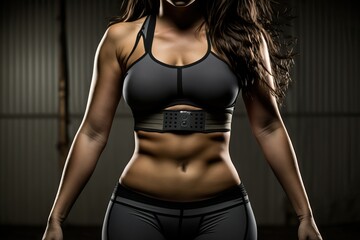 Fototapeta na wymiar Fitness woman, Body and shape, Exercise workout (Ai generated)