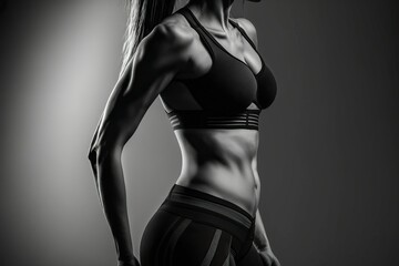 Naklejka premium Body of fitness woman, Exercise workout (Ai generated)