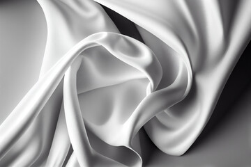 Fototapeta na wymiar Abstract background close up smooth fabric white. Generative AI