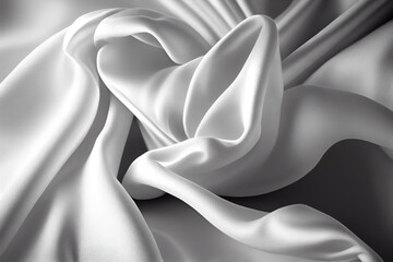 Abstract background close up smooth fabric white. Generative AI