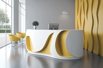 reception desk in a modern office interior