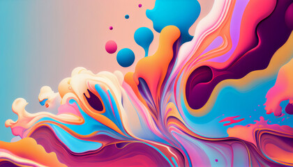 Gorgeous vector background, Bright pastel colours, Acrylic pour. Generative AI