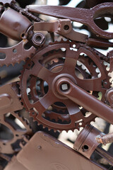 texture or background of metal cogs gears shaping futuristic or metallic