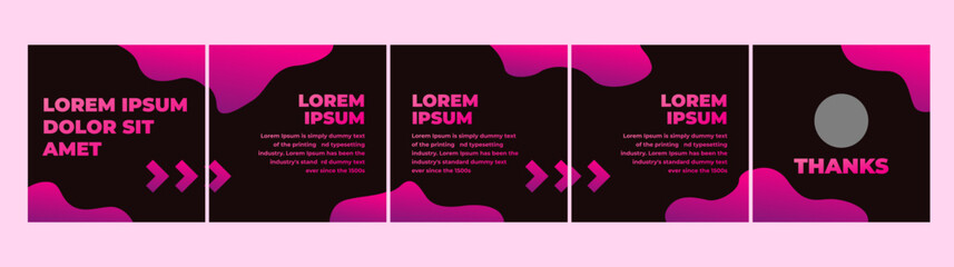 social media template for carousel or microblog with neon theme © Rozin