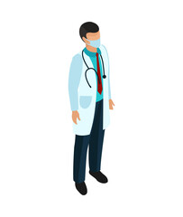 Fototapeta premium Doctor Isometric Professions Composition