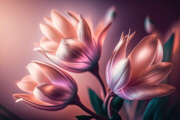 Fototapeta na wymiar Beautiful crocus lilies illustration bouquet generative ai. 