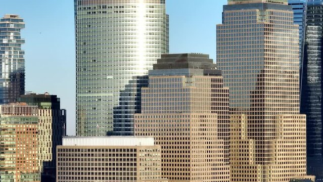 Financial district of Manhattan - aerial footage - drone photography