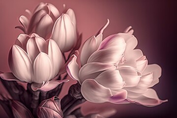 Beautiful crocus lilies illustration bouquet generative ai. 
