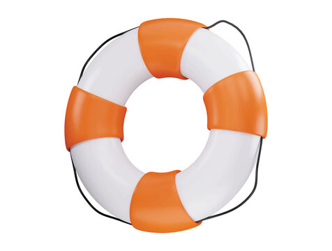 Safety ring for help rescue life or save lifebuoy isolated on white emergency nautical sos safe background