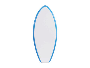 A blue and white surfboard with a white background and the words  a background .