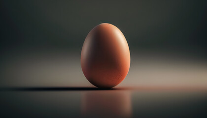 Chicken egg close-up on a blurred background, generative AI.