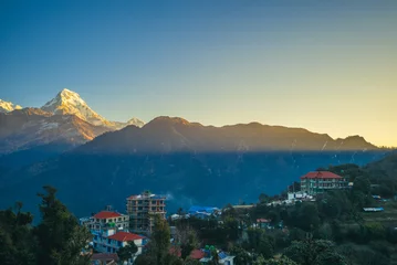 Photo sur Plexiglas Dhaulagiri scenery of nepal near ghorepani village with fishtail peak