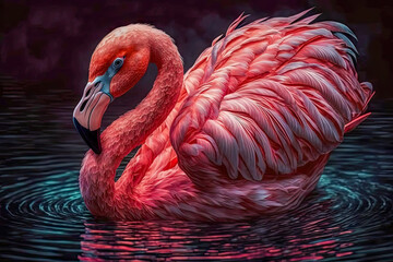 portrait of the pink flamingo