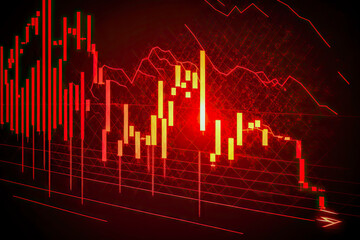red crashing market volatility of crypto trading - obrazy, fototapety, plakaty