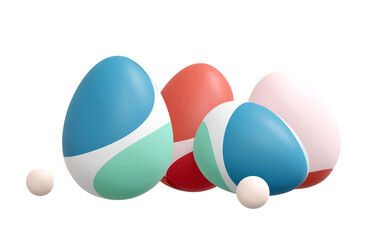 Happy Easter Day decorated with Easter eggs on png background. colorful eggs isolated on transparent background