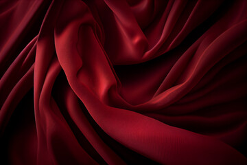 Abstract background close up fabric dark red. Generative AI