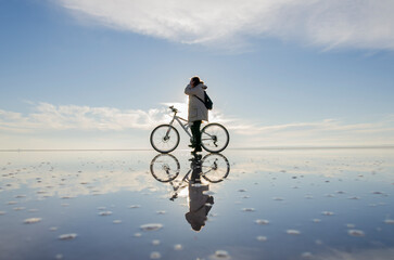Fototapeta premium person riding a bike