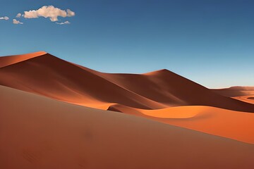 Abstract vivid colors landscape of desert mountains, dunes and sand. Colorful bright colors. Illustration. Generative AI