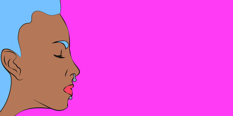 Woman with facial piercings