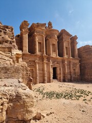 Wadi Musa, Jordan - February 21th 2023: The Monastery in Petra