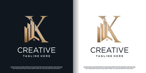 letter x logo design template with building concept premium vector