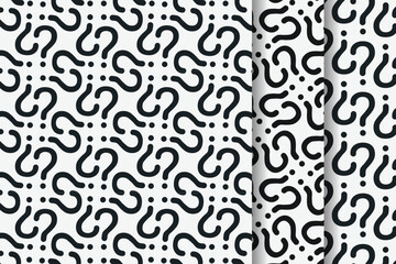 question mark seamless pattern set