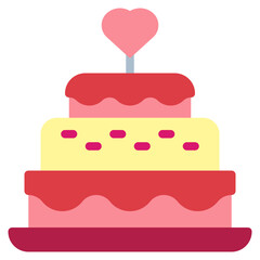 Wedding cake flat icon style