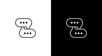 Letter z logo and bubble chat application vector monogram icon Design