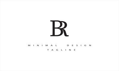 BR or RB Minimal Logo Design Vector Art Illustration