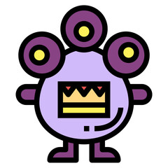 monster filled outline icon style