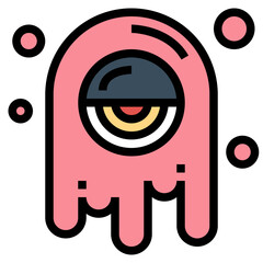 monster filled outline icon style