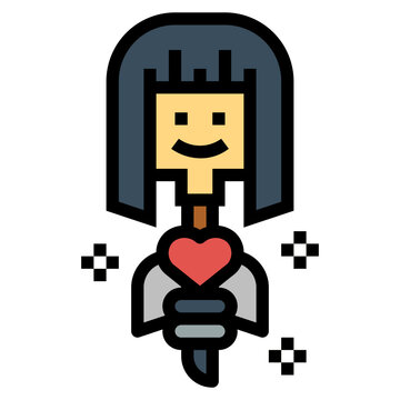 krasue filled outline icon style