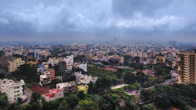 Heavy rain & clouds above bangalore city in karnataka, India