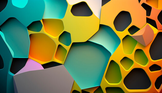 generative ai illustration of Abstract Delaunay Voronoi background