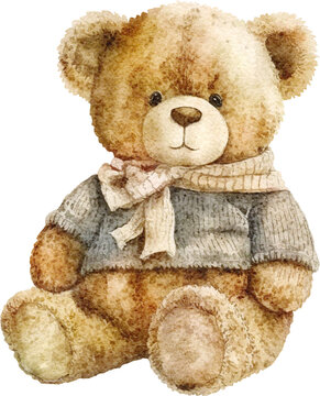 Teddy bear illustration created with Generative AI technology
