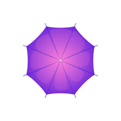 Opened purple gradient umbrella, view from above flat style - obrazy, fototapety, plakaty