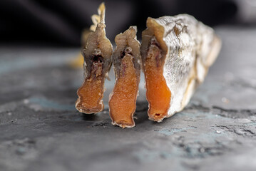 Salted dried fish. Fish appetizer for beer