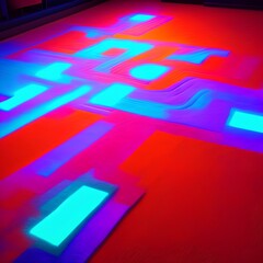 Fototapeta premium neon light carpet - generative ai