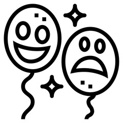 Balloon line icon style