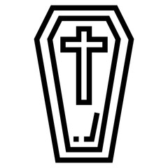 coffin line icon style