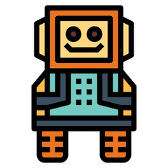 Fototapeta premium robot filled outline icon style
