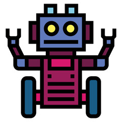 Fototapeta premium robot filled outline icon style